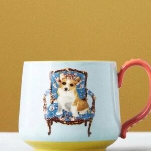 NWT Anthropologie Raphael Balme  Dog Mug Corgi
